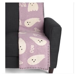 Spooky Night Halloween Blanket throw! Lavender and white!